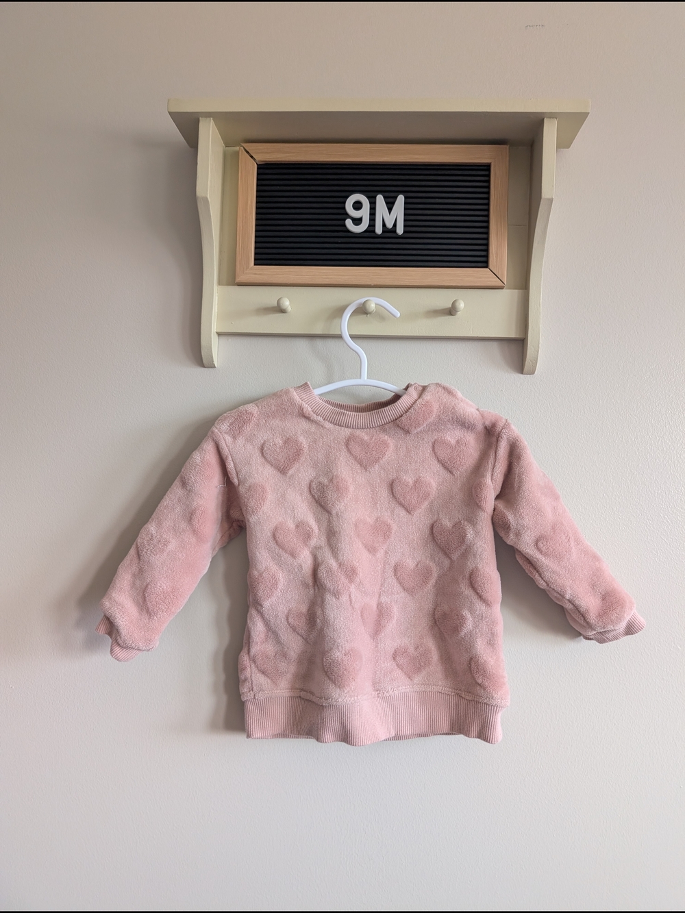 H&M Pink Plush Heart Sweater